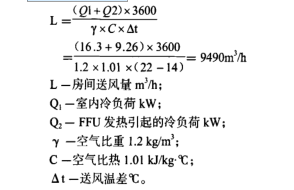 潔凈室房間的實際送風量計算工式